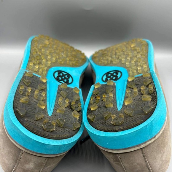 G/FORE Leather Golf Shoes Men Size 10.5 Charcoal‎ Blue Sole SM151-529GLVT